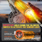 Black And Blue Desert Eagle Linkage Electric Water Gun With Flame Backlight Effect, Suitable For Summer Water Activities, Super Fun